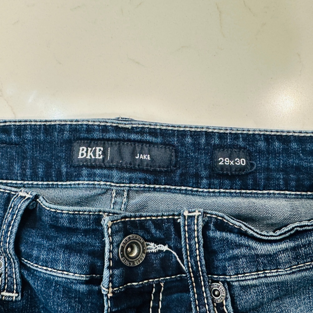 BKE Jake Straight Men’s Dark Blue Jeans - Picture 2 of 4